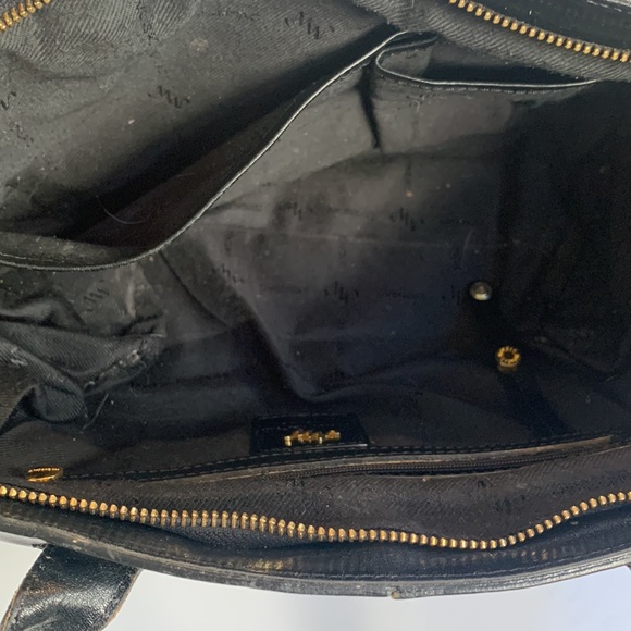 Monsac black leather handbag in excellent condition - Picture 3 of 4